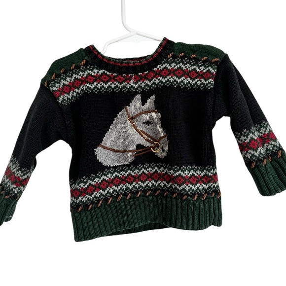 VINTAGE Kitestrings Horse Equestrian Toddler Sweater - Picture 5 of 11